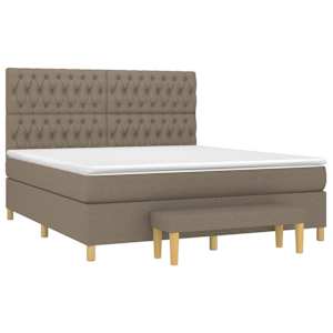 Box spring postel s matrací taupe 180x200 cm textil - obrázek 3