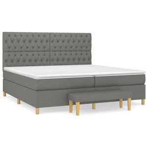 Box spring postel s matrací tmavě šedá 200x200 cm textil - obrázek 2
