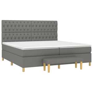 Box spring postel s matrací tmavě šedá 200x200 cm textil - obrázek 3