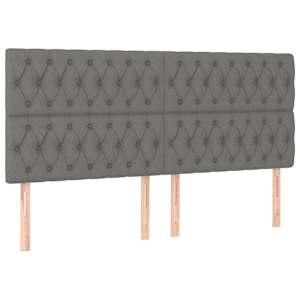 Box spring postel s matrací tmavě šedá 200x200 cm textil - obrázek 5