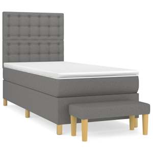 Box spring postel s matrací tmavě šedá 80 x 200 cm textil - obrázek 2