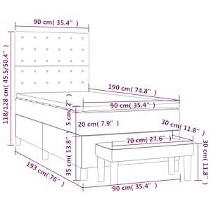 Box spring postel s matrací černá 90x190 cm textil - obrázek 8