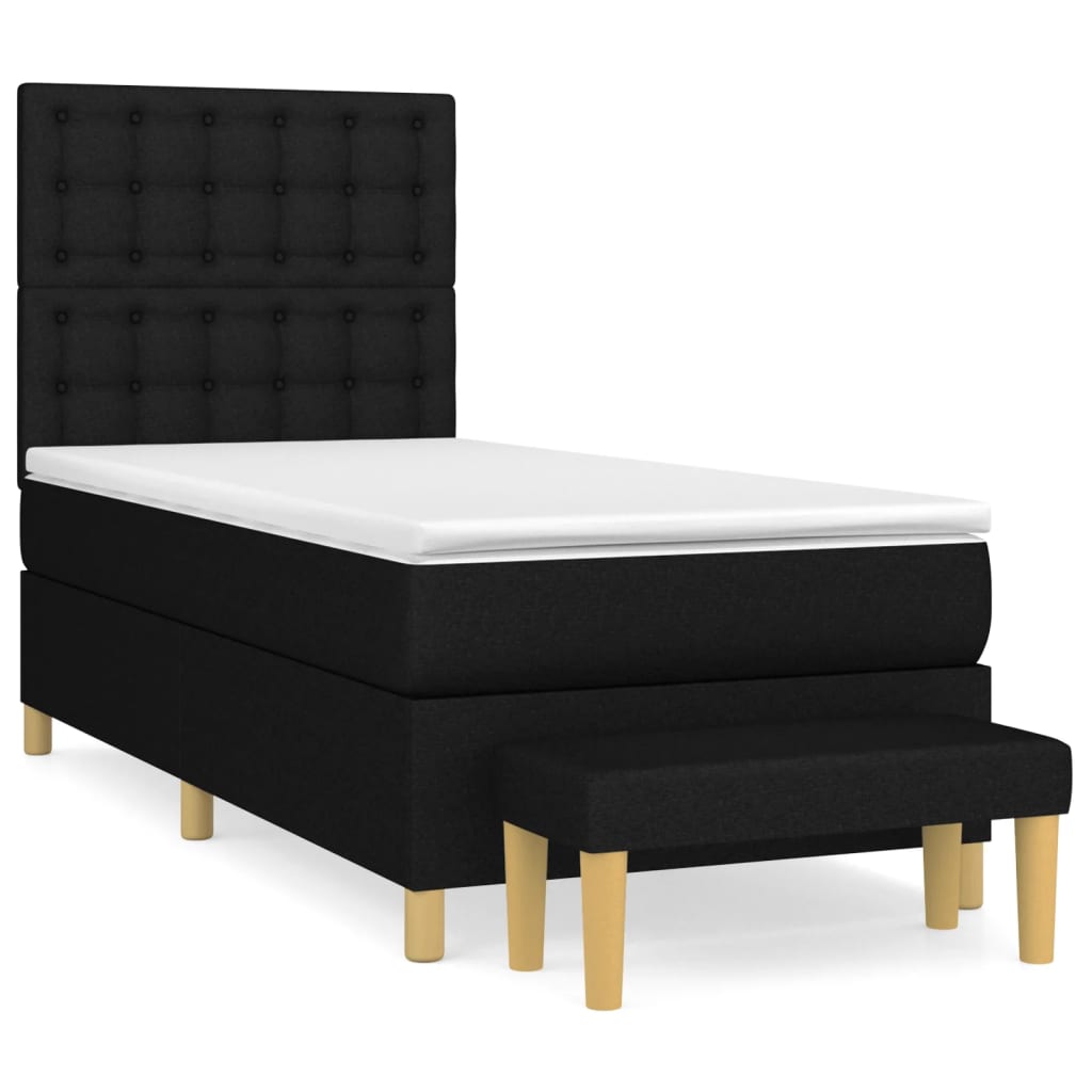 Thumbnail - vidaXL Boxspringbett mit Matratze Schwarz 100x200 cm Stoff