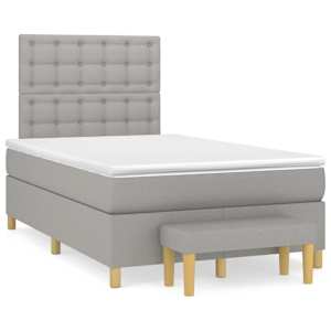 Box spring postel s matrací světle šedá 120 x 200 cm textil - obrázek 2