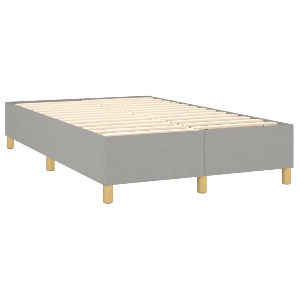 Világosszürke szövet rugós ágy matraccal 120 x 200 cm 