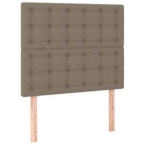Box spring postelja z vzmetnico taupe 120x200 cm blago - slika 5