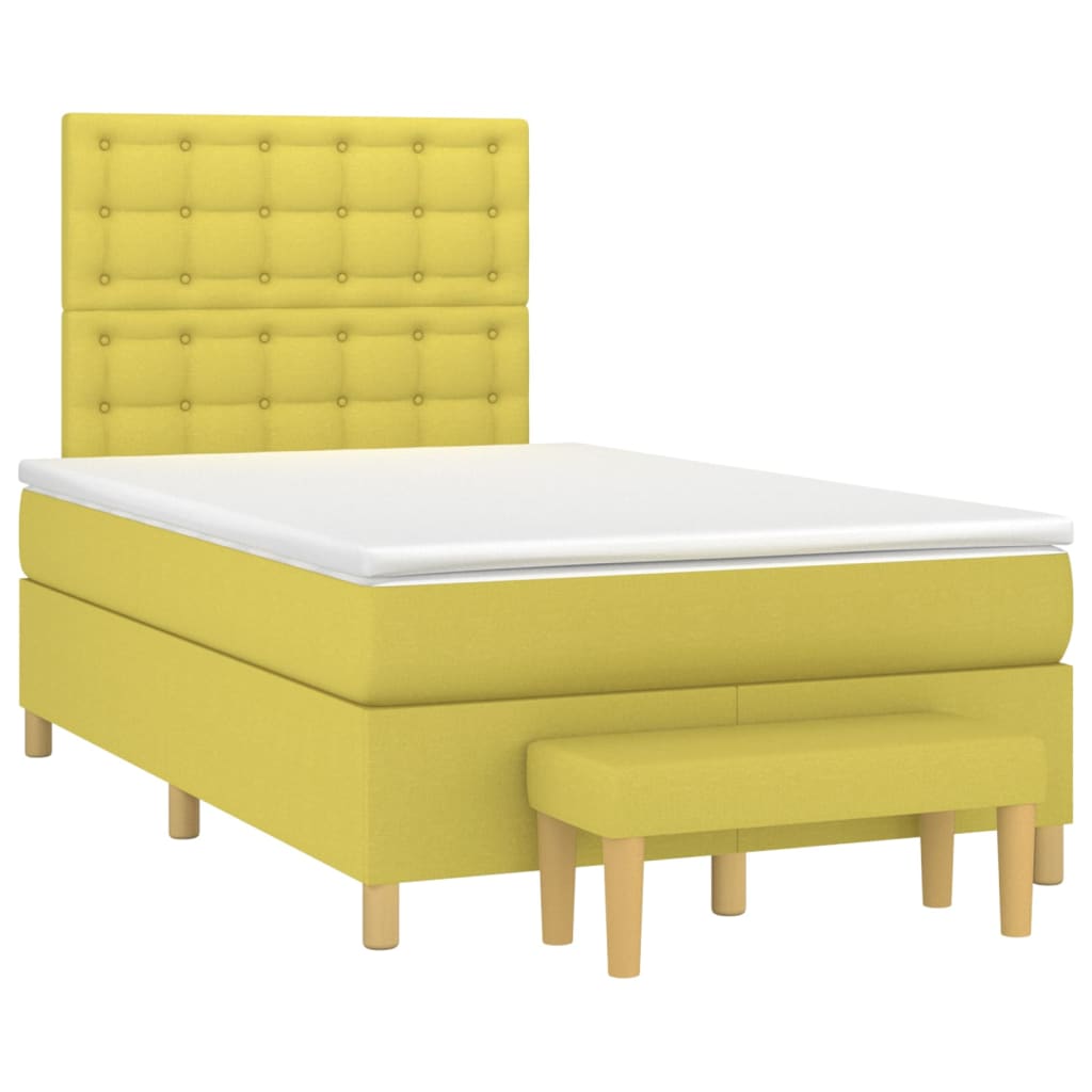 Box spring postel s matrací světle zelená 120x200 cm textil
