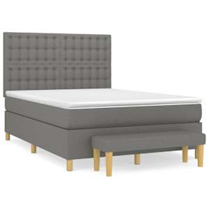 Box spring postel s matrací tmavě šedá 140x200 cm textil - obrázek 2