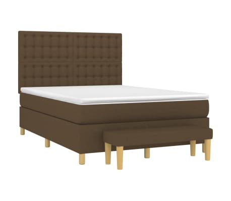vidaXL Sommier &agrave; lattes de lit avec matelas Marron fonc&eacute; 140x200 cm