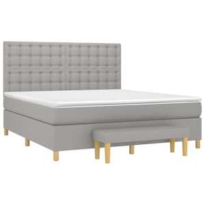 Box spring postel s matrací světle šedá 160 x 200 cm textil - obrázek 3
