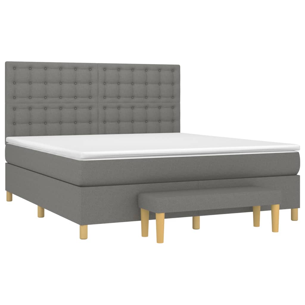vidaXL Boxspring posteľ s matracom tmavosivá 160x200 cm látka