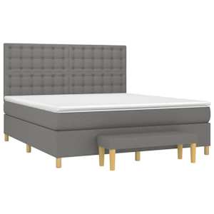 Box spring postel s matrací tmavě šedá 160x200 cm textil - obrázek 3