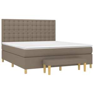 Box spring postel s matrací taupe 160x200 cm textil - obrázek 3