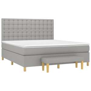 Box spring postel s matrací světle šedá 180 x 200 cm textil - obrázek 3