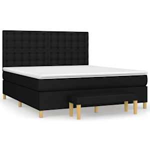 Box spring postel s matrací černá 180x200 cm textil - obrázek 2