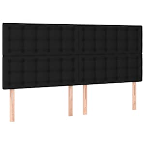 Box spring postelja z vzmetnico črn 200x200 cm blago - slika 5