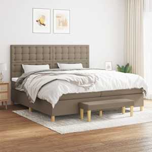 Box spring postel s matrací taupe 200x200 cm textil - obrázek 1