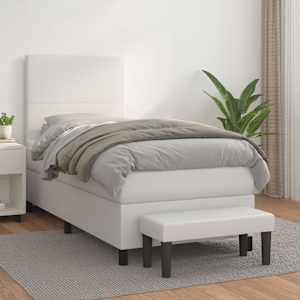 Box spring postel s matrací bílá 80 x 200 cm umělá kůže - obrázek 1