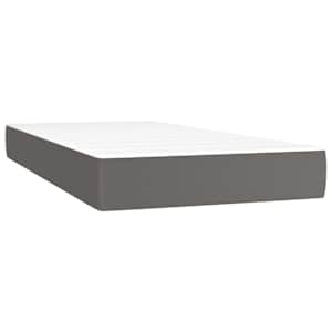 Box spring postelja z vzmetnico siv 90x190 cm umetno usnje - slika 6