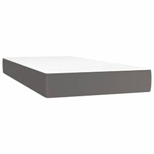 Box spring postelja z vzmetnico siva 90x200 cm umetno usnje - slika 6