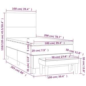 Box spring postelja z vzmetnico bel 100x200 cm umetno usnje - slika 8