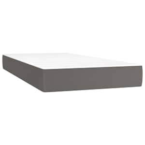 Box spring postelja z vzmetnico siv 100x200 cm umetno usnje - slika 6