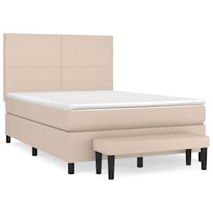 Box spring postel s matrací cappuccino 140x190 cm umělá kůže - obrázek 2