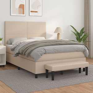 Box spring postel s matrací cappuccino 140x190 cm umělá kůže - obrázek 1