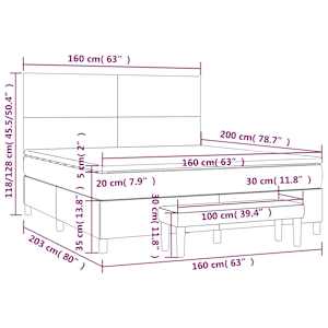 Box spring postel s matrací cappuccino 160x200 cm umělá kůže - obrázek 8