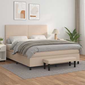Box spring postel s matrací cappuccino 180 x 200 cm umělá kůže - obrázek 1