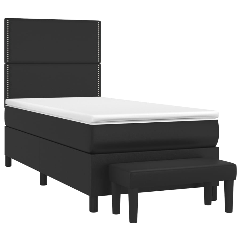 Thumbnail - vidaXL Boxspringbett mit Matratze Schwarz 90x190 cm Kunstleder