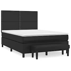Box spring postel s matrací černá 140 x 190 cm umělá kůže - obrázek 2