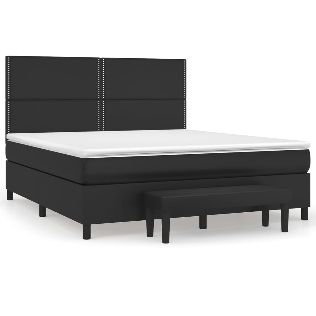 vidaXL Box spring postel s matrací černá 180x200 cm umělá kůže