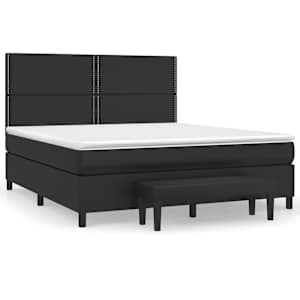 Box spring postel s matrací černá 180x200 cm umělá kůže - obrázek 2
