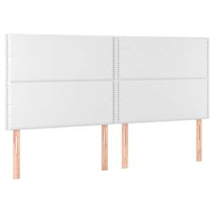 Box spring postelja z vzmetnico bela 200x200 cm umetno usnje - slika 5