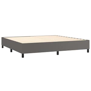 Box spring postelja z vzmetnico siva 200x200 cm umetno usnje - slika 4