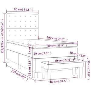 Box spring postelja z vzmetnico siva 80x200 cm umetno usnje - slika 8