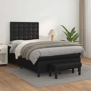 Box spring postel s matrací černá 120 x 200 cm umělá kůže - obrázek 1