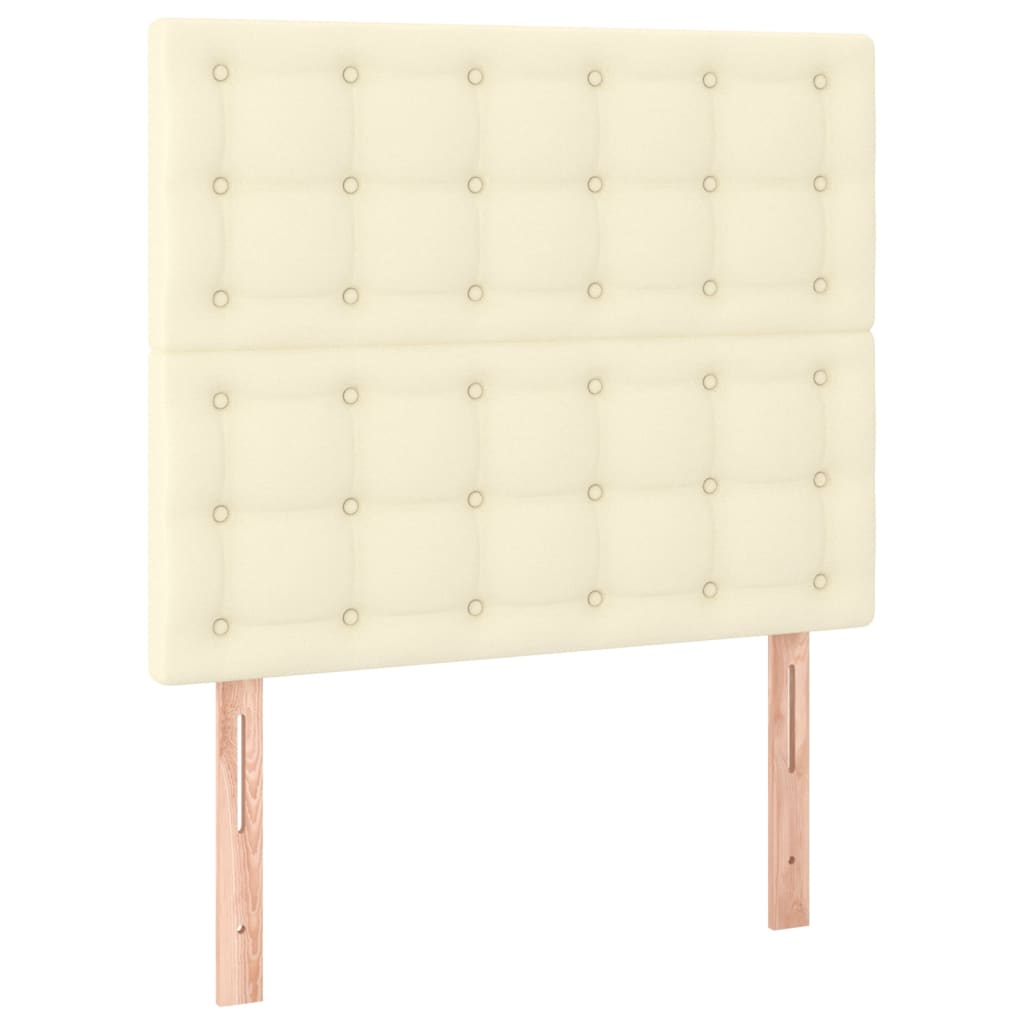Pat box spring cu saltea, crem, 120x200 cm, piele ecologică