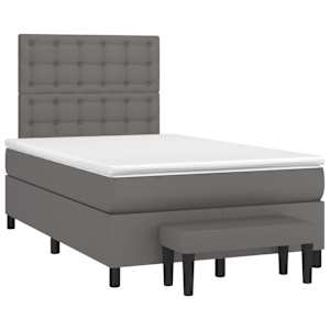 Box spring postel s matrací šedá 120x200 cm umělá kůže - obrázek 3