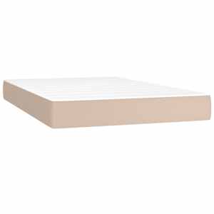 Box spring postelja z vzmetnico kapučino 120x200cm umetno usnje - slika 6