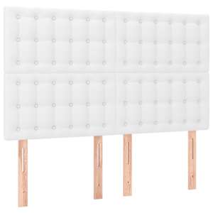 Box spring postelja z vzmetnico bel 140x190 cm umetno usnje - slika 5