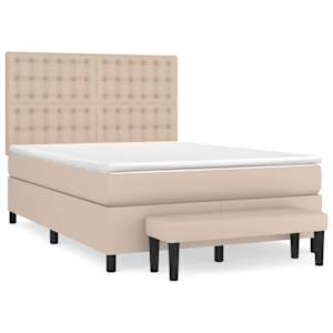 Box spring postel s matrací cappuccino 140x190 cm umělá kůže - obrázek 2