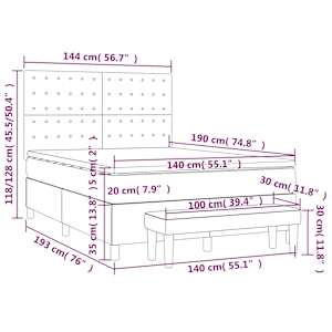 Box spring postelja z vzmetnico kapučino 140x190cm umetno usnje - slika 8