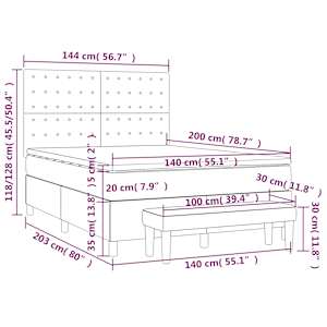 Box spring postelja z vzmetnico bel 140x200 cm umetno usnje - slika 8