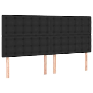 Box spring postelja z vzmetnico črn 160x200 cm umetno usnje - slika 5