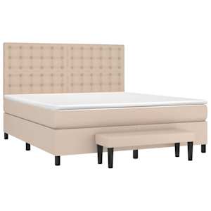 Box spring postel s matrací cappuccino 180 x 200 cm umělá kůže - obrázek 3
