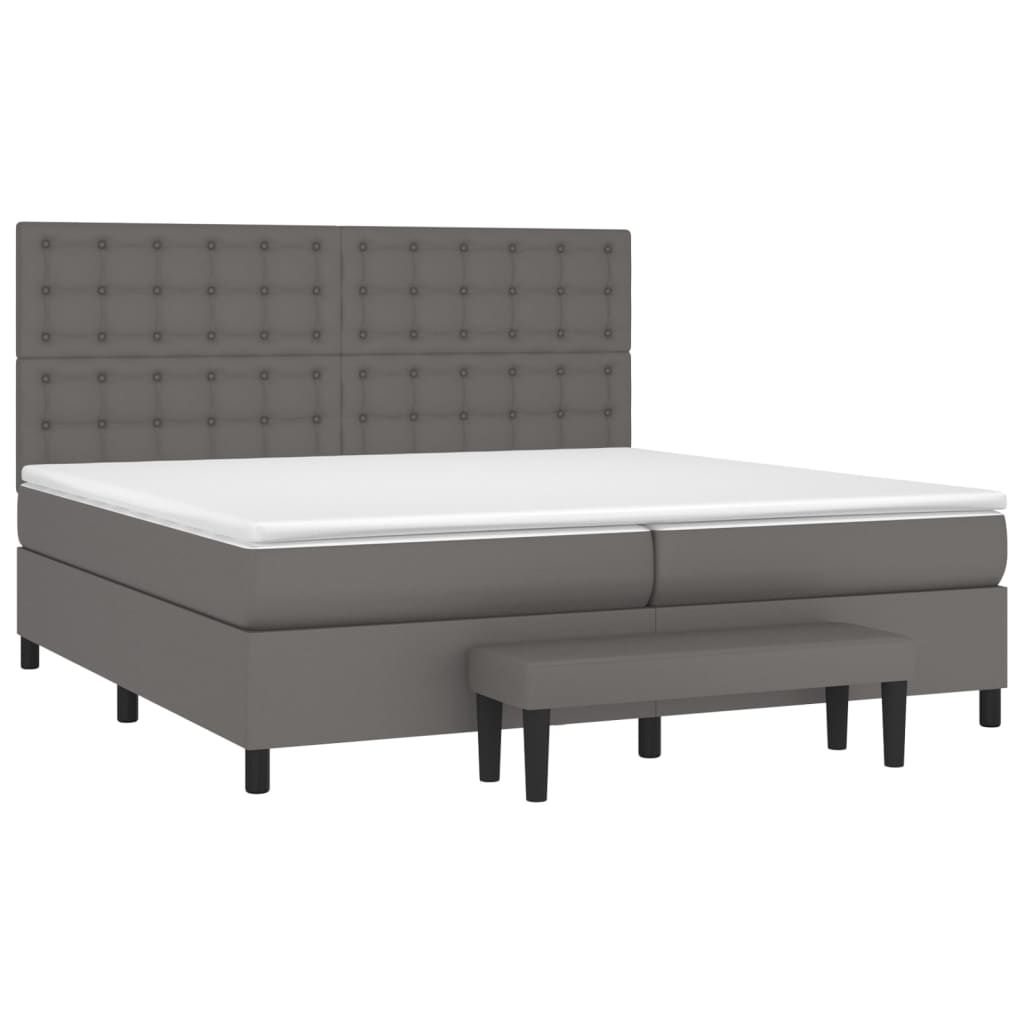 vidaXL Boxspring posteľ s matracom sivá 200x200 cm umelá koža