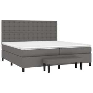 Box spring postel s matrací šedá 200x200 cm umělá kůže - obrázek 3