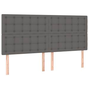 Box spring postelja z vzmetnico siva 200x200 cm umetno usnje - slika 5